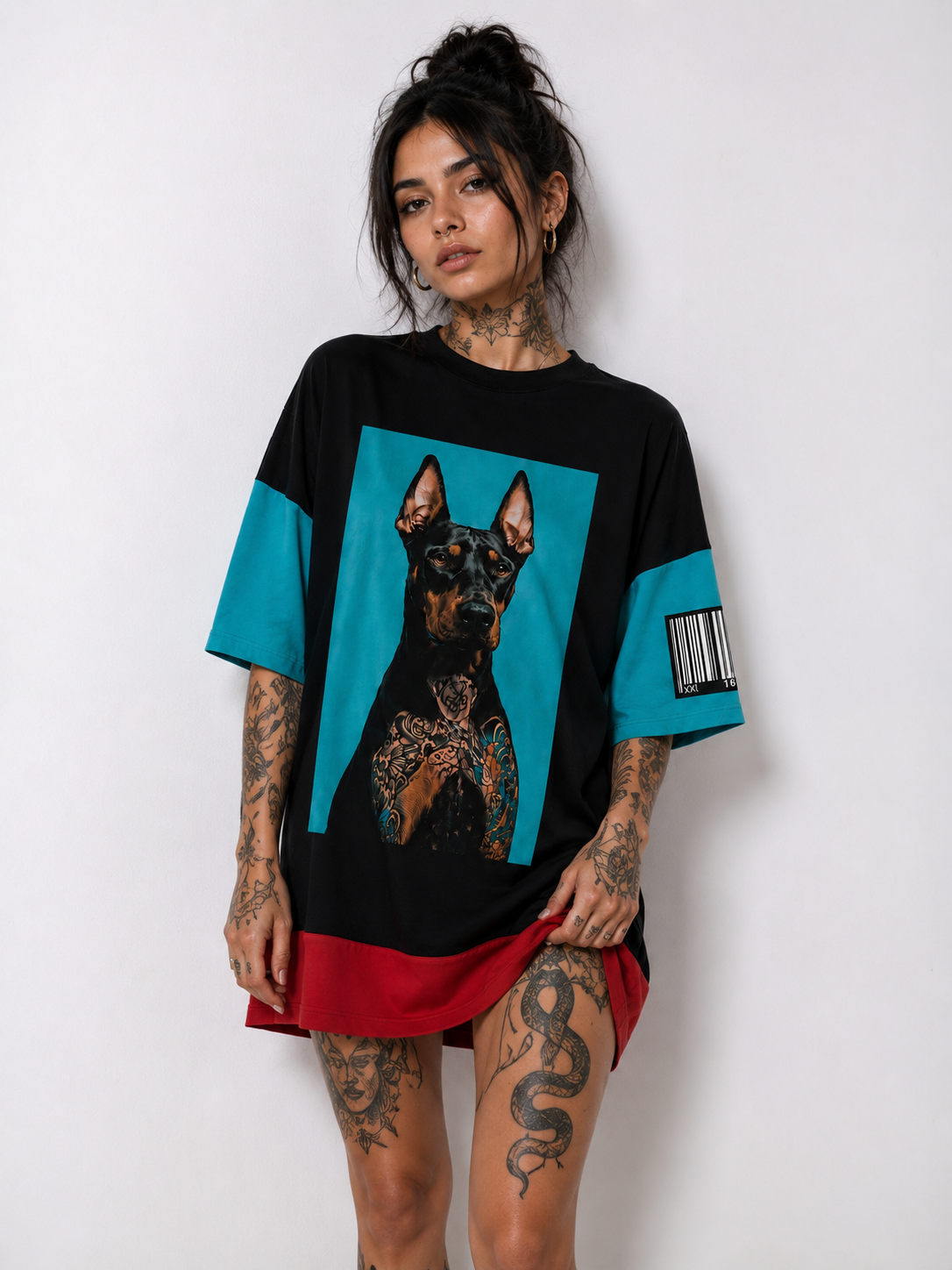 VESTIDO OVER DOBERMAN TATTOO - Imagen 2