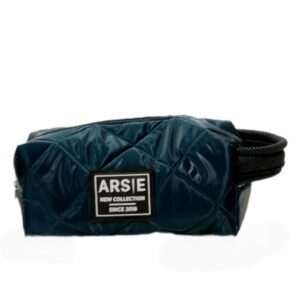 Bolso mano verde azulón acolchado